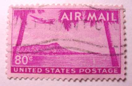 80 cent used stamp United States Airmail 1952  stamps post postage mail letters airmail 